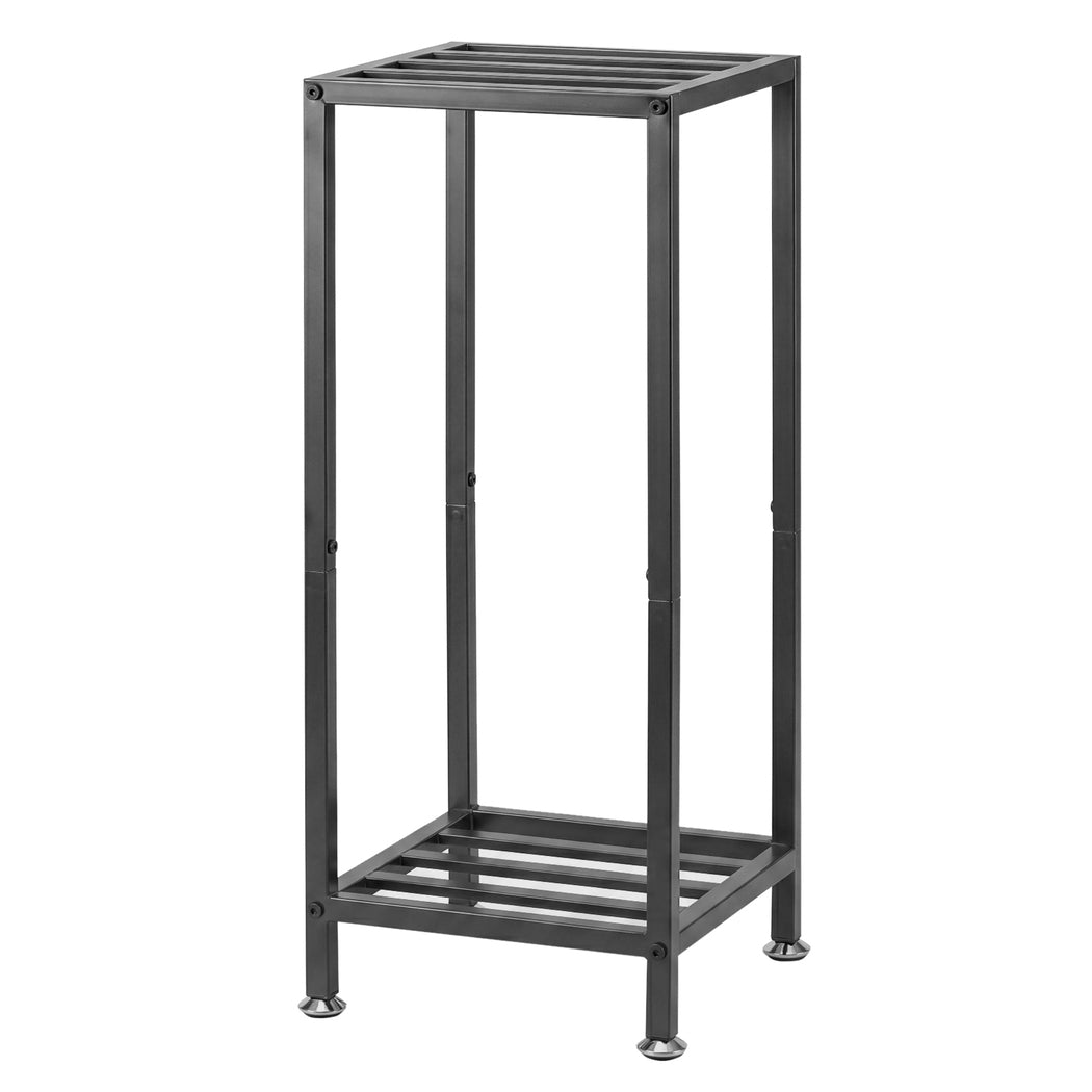 Levede Metal Plant Stand 76cm Tall 2 Tier Indoor Corner Shelf Black Display Rack