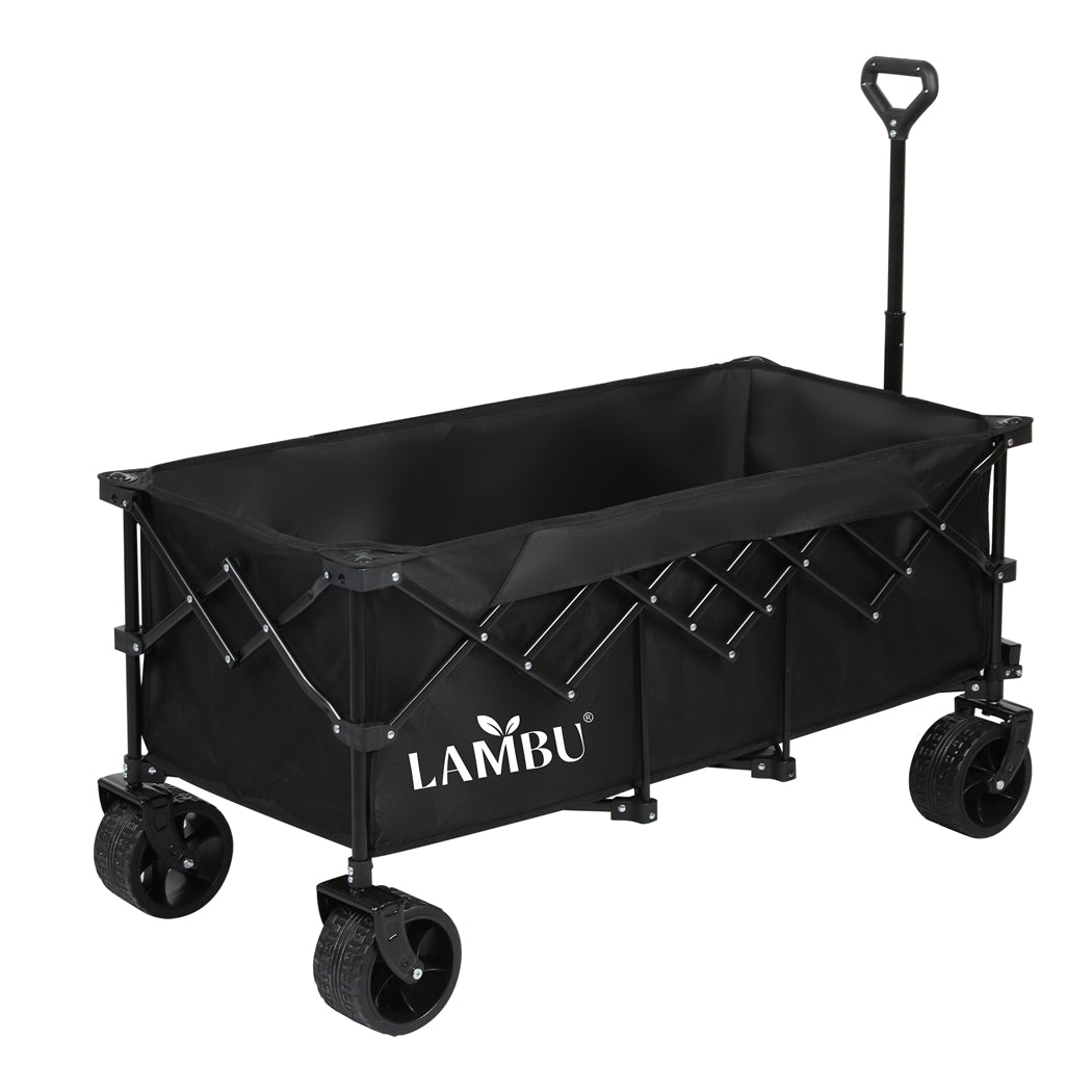 Folding Wagon Cart Black 126x108x61.6cm