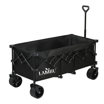 Folding Wagon Cart Black 126x108x61.6cm