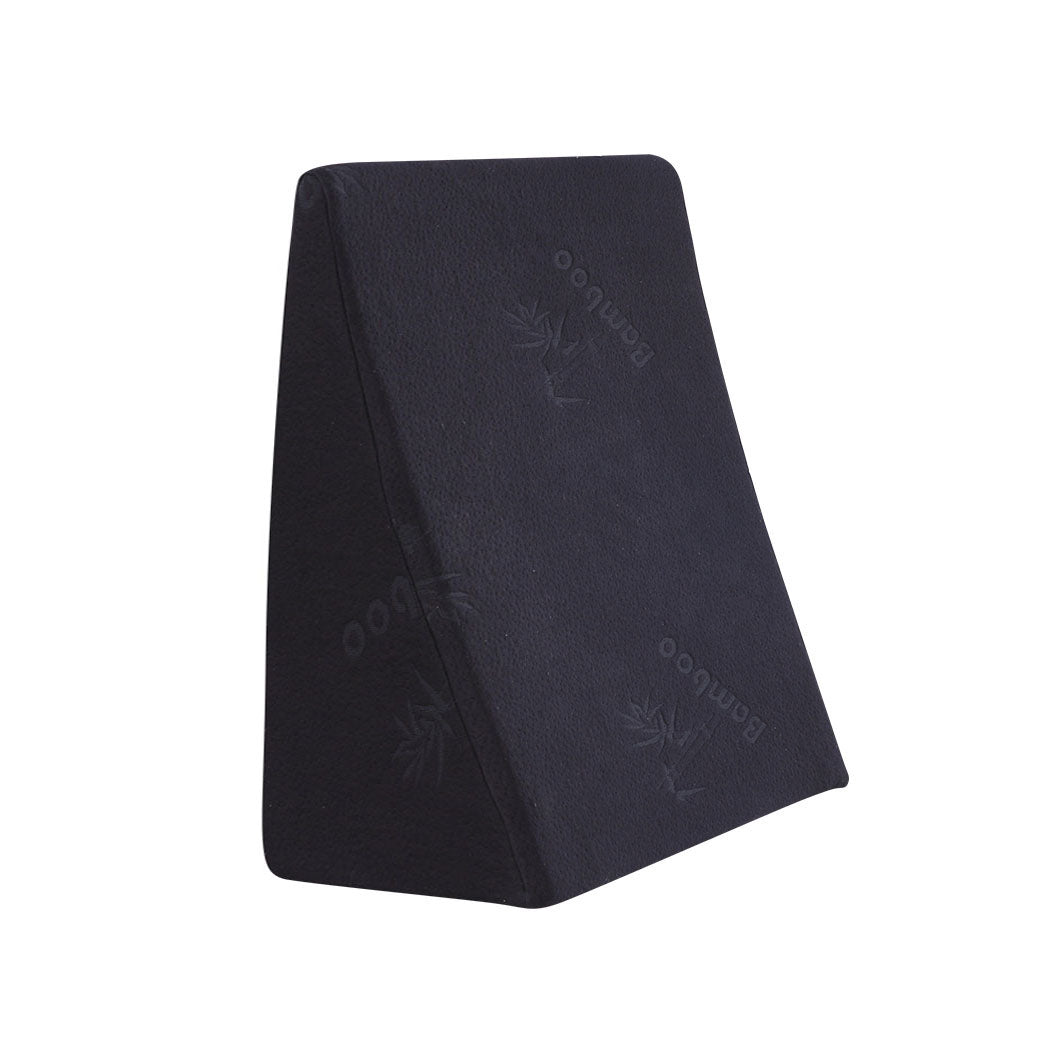 2x Cool Gel Memory Foam Bed Wedge Pillow Black 25x2