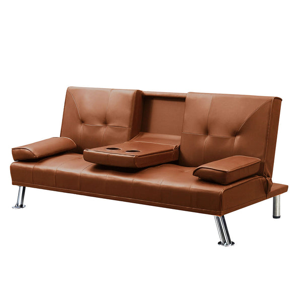  Sofa Bed Adjustable Recliner Brown