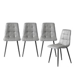 Ergonomic 4x Dining Chairs Kitchen Chair Grey Faux Leather  Easy