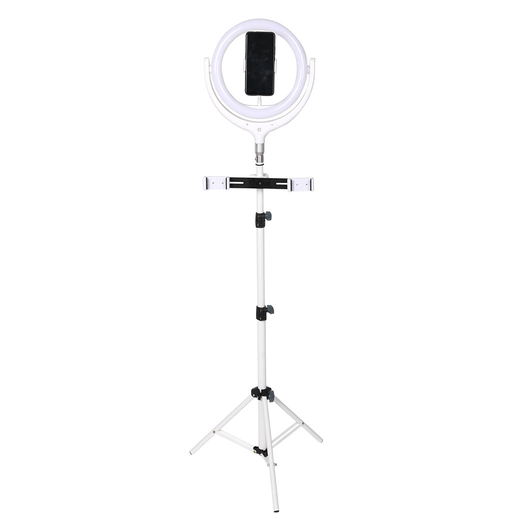 12'' LED Ring Light with Tripod Stand White