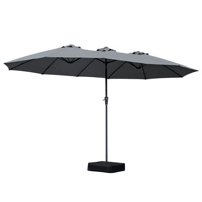 Double Sided Patio Umbrella Grey 400x200x222cm