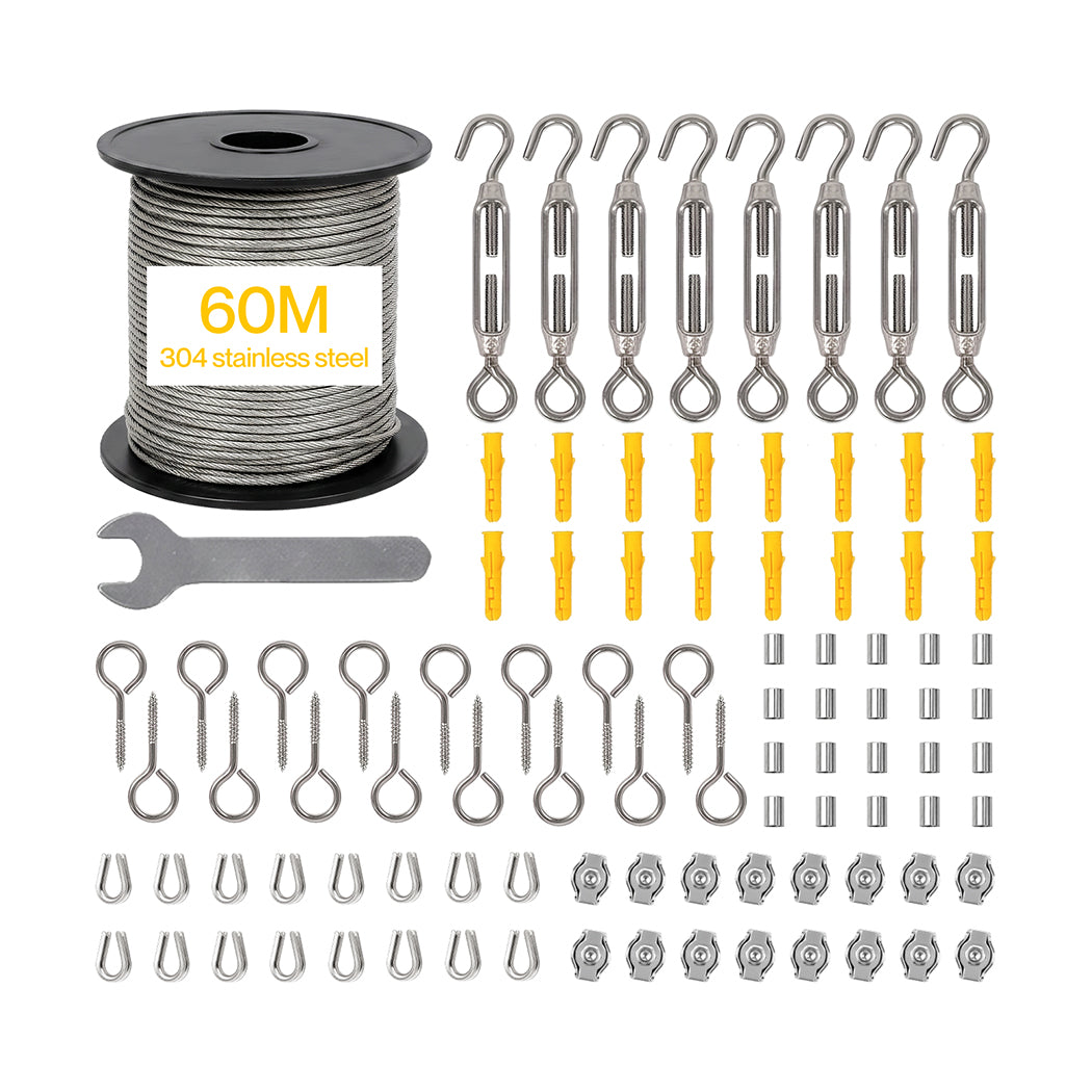 Stainless Steel Wire Rope Kit 60M 7x7cm