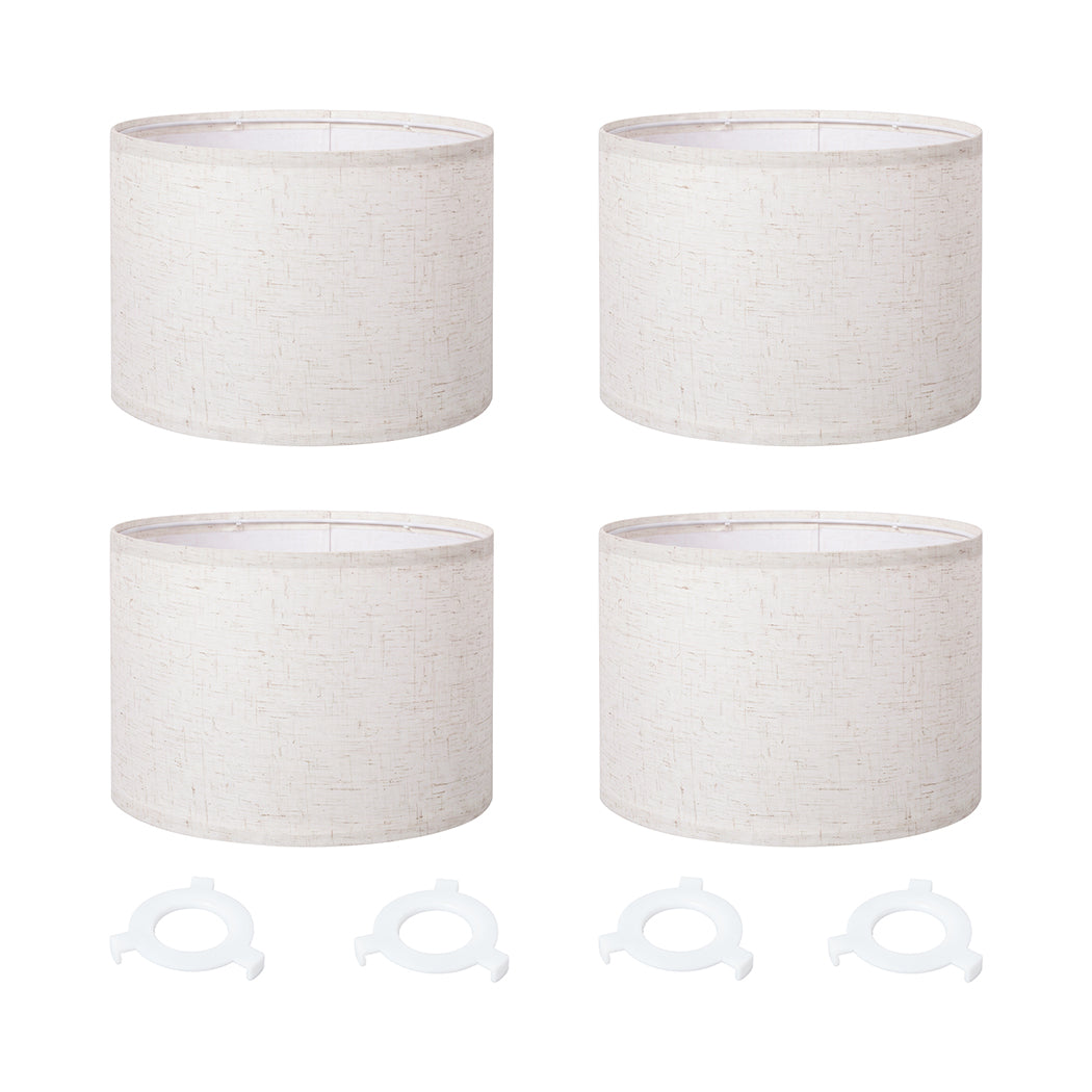 Linen Drum Lamp Shade Beige 26x26x18cm