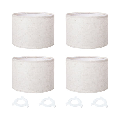 Linen Drum Lamp Shade Beige 26x26x18cm