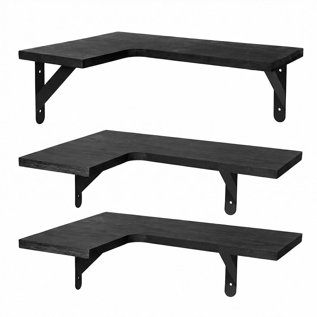 Corner Floating Shelves 3pc L-Shaped Wall | HomeAndLiving - 2