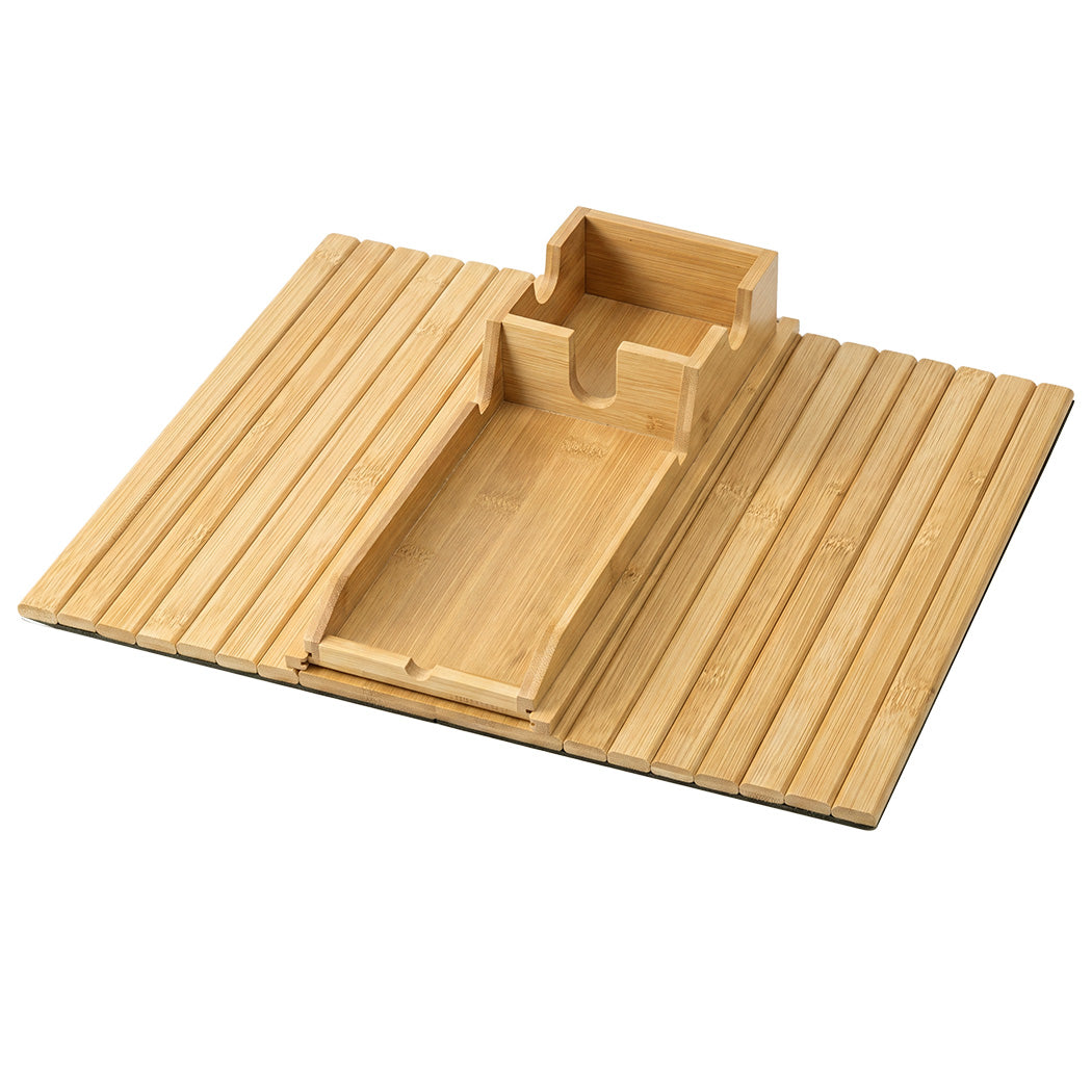 Levede Bamboo Sofa Arm Tray Cup Holder Detachable Couch Side Table Non-Slip