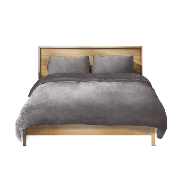  Quilt Cover Bedding set Flannel Queen Silver