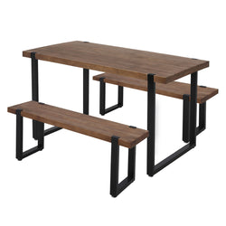 Contemporary Wooden Dining Sets 1XTable+2X  Comfortable Design