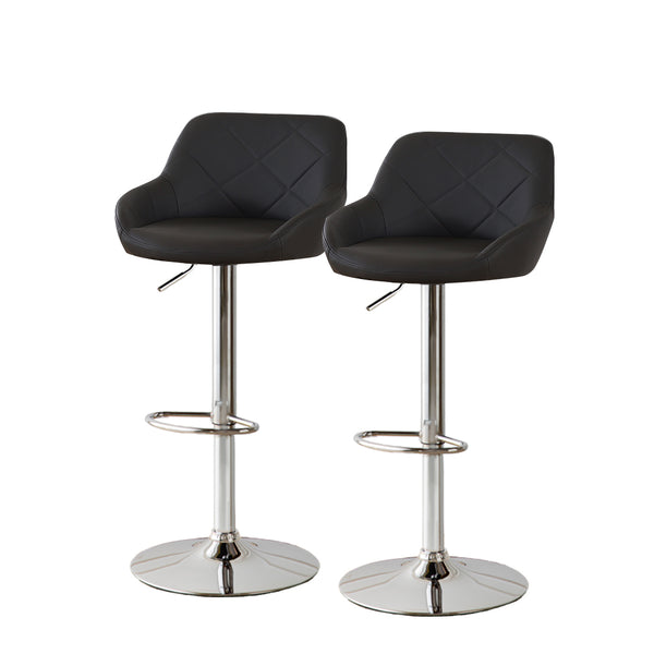  2x Bar Stools Kitchen Barstools - Black