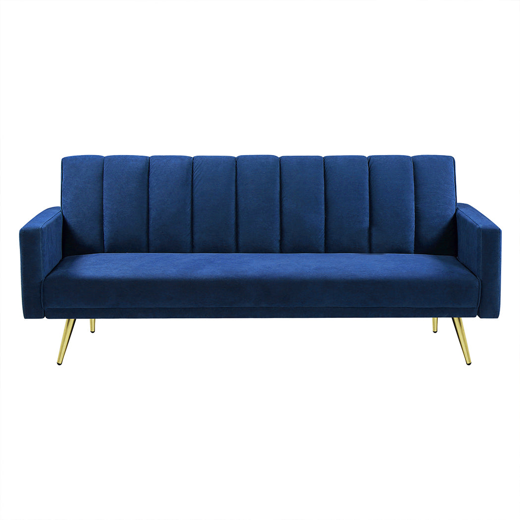 Stylish Sofa Bed Convertible Velvet Lounge Recliner Couch Sleeper 3