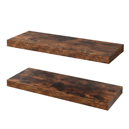 Floating Wall Shelves 2 Pack Brown 60cm | HomeAndLiving - 2