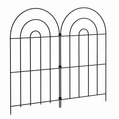 Garden Fence Black Picket 60x33cm