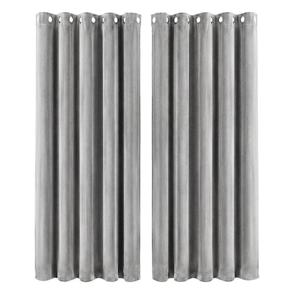 Marlow Blackout Curtains 2-Panel Velvet Room Darkening Eyelet Curtains 132x213cm