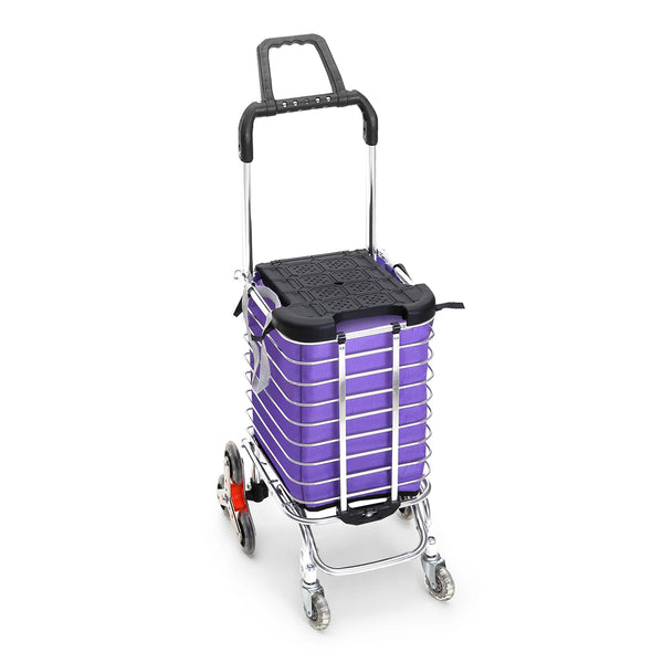  Foldable Shopping Cart Trolley Basket