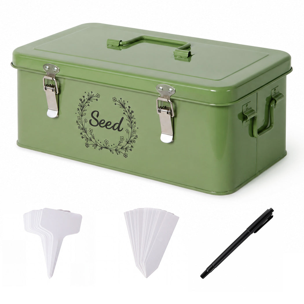 Seed Storage Box 4 Compartment Green 33x18x13.5cm
