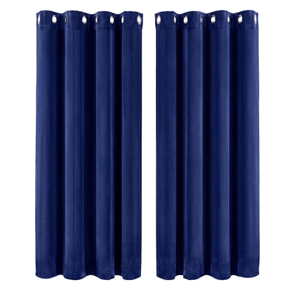 Marlow Velvet Blackout Curtains 2-Panel Room Darkening Eyelet Curtains 132x160cm