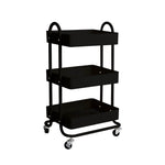 3 Tiers Kitchen Trolley Cart Black
