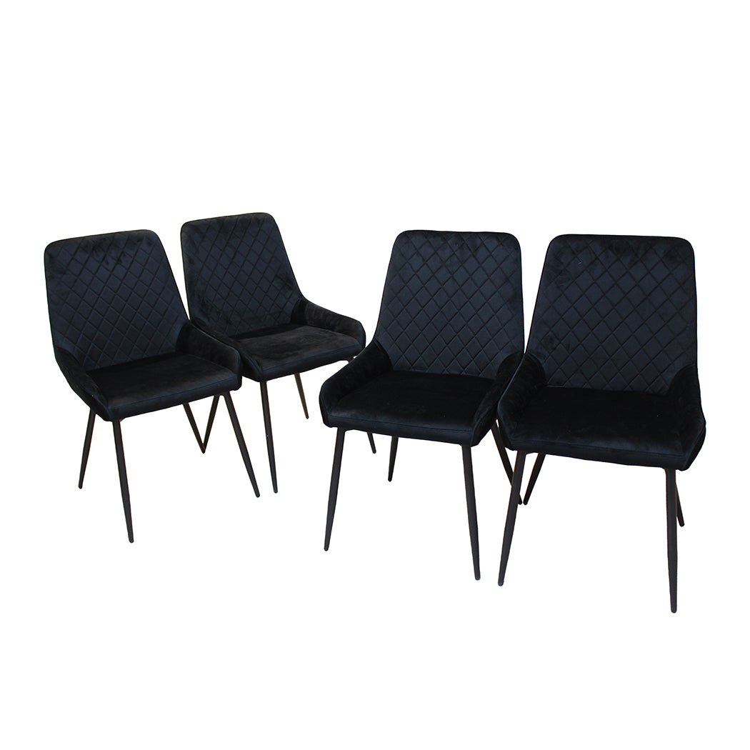 Ergonomic Dining Chairs x 4 Padded Seat Soft Velvet  Foldable