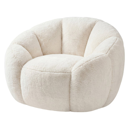 Bean Bag Chair Faux Fur White 100x105x75cm