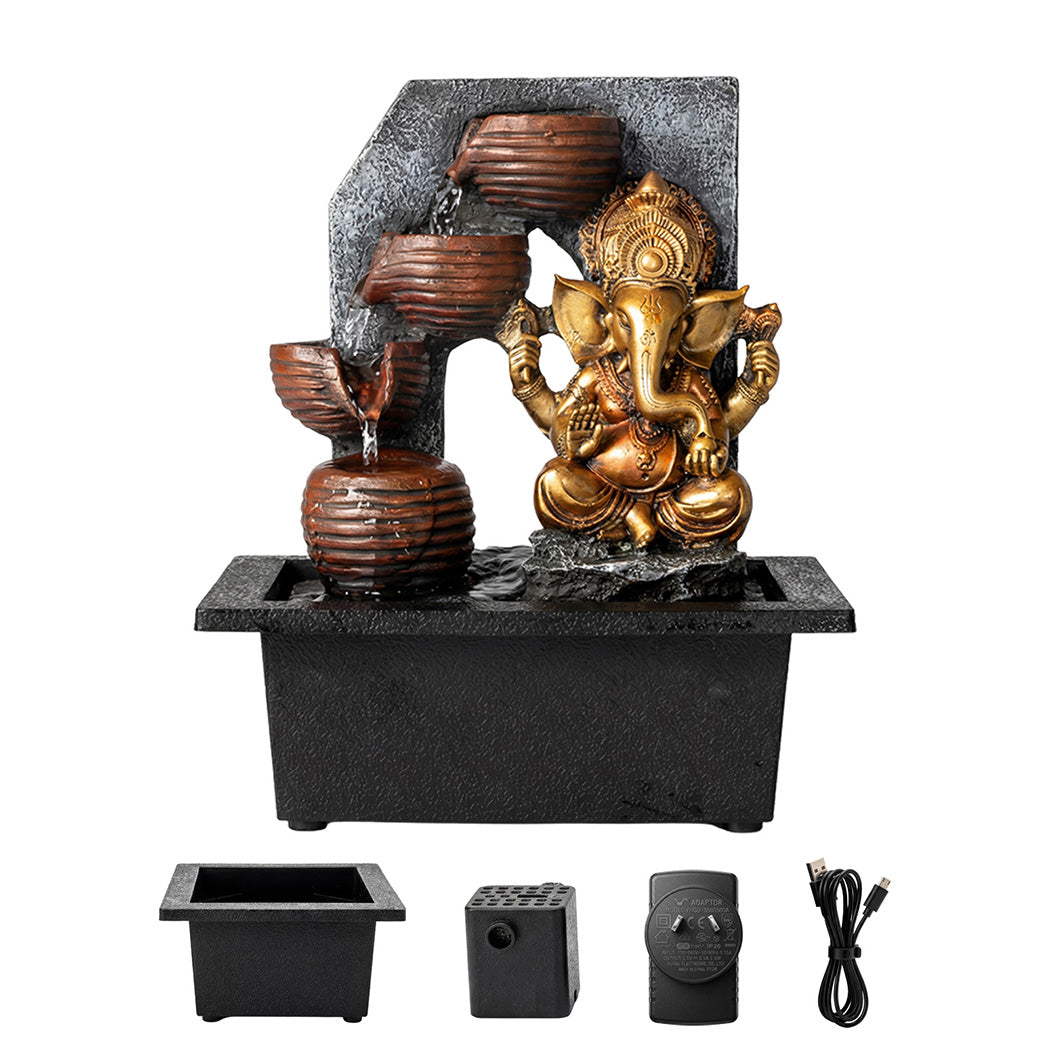 LED Tabletop Zen Water Fountain Desk Office | HomeAndLiving