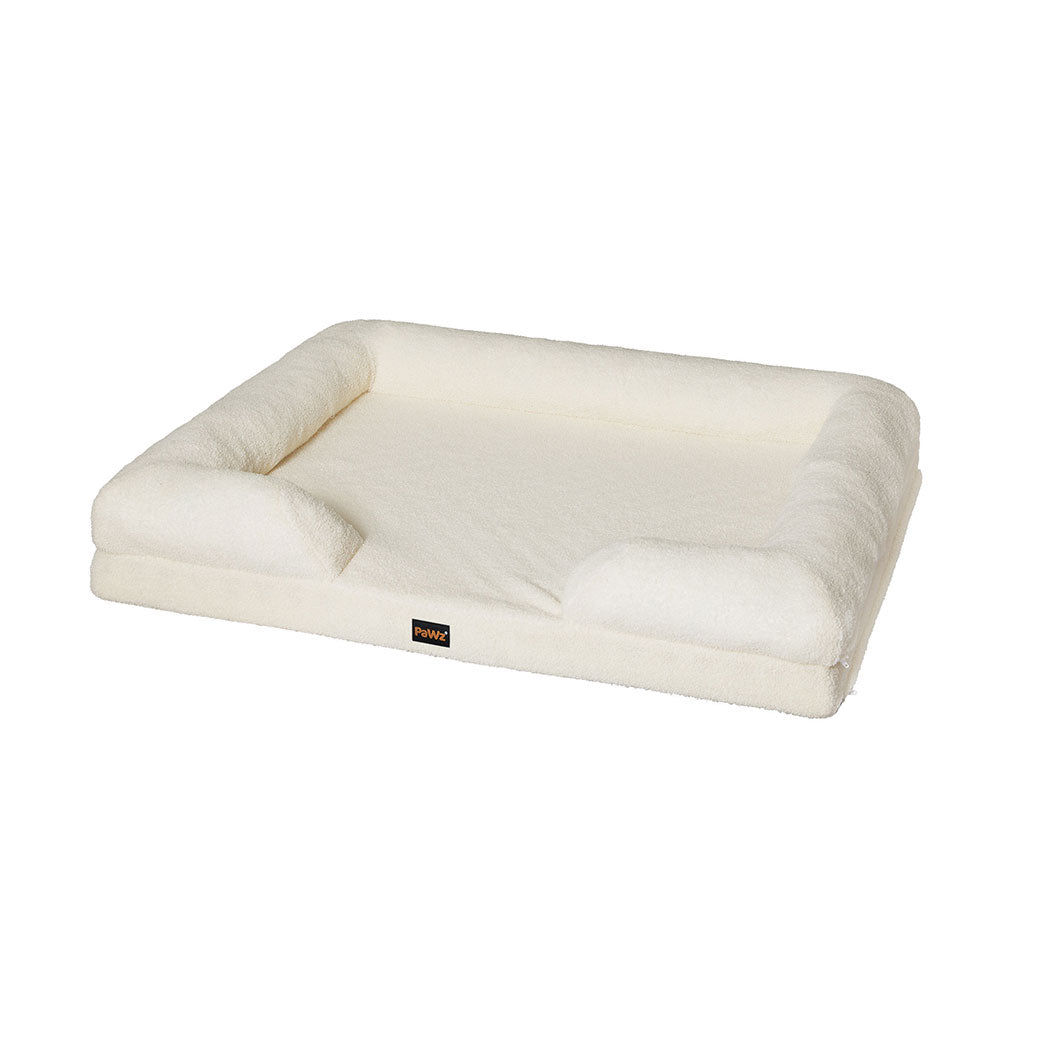 White sofa bed 90x64x18cm, side view