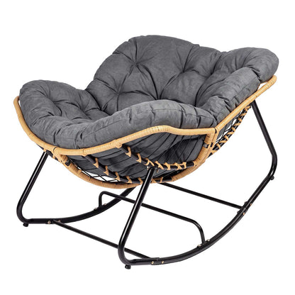 Rocking Chair Thick Cushion Grey 82x95x71cm