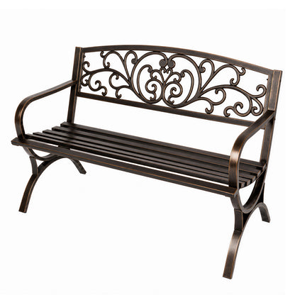 Levede Garden Bench Seat Outdoor Furniture Patio Park Lounge Chair Bronze 3 Seat