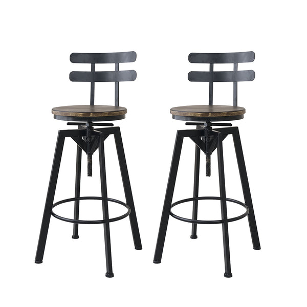  1x Bar Stool Industrial Adjustable