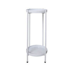 2 Tiers Plant Stand Outdoor Indoor White Large