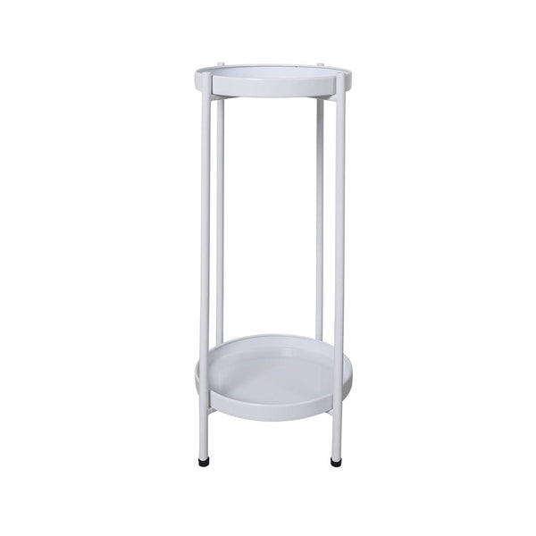  2 Tiers Plant Stand Outdoor Indoor White Large