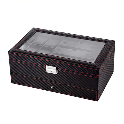 Watch Box 6 Slot Leather Case 33x20x13cm