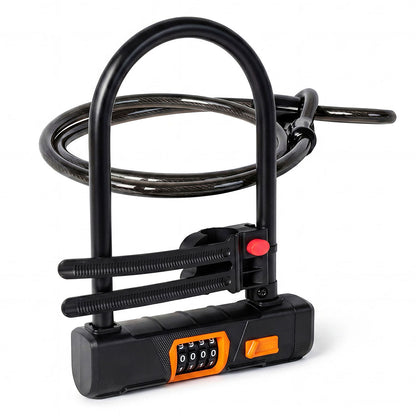 Bike Lock 4 Digit Combination Bicycle D Lock Security Cable Anti Theft Scooter