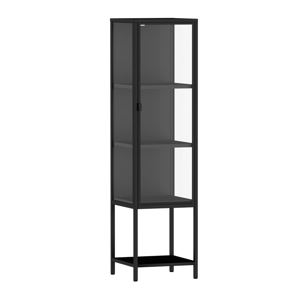 Compact Glass Display Cabinet Collections Storage  High Back Support