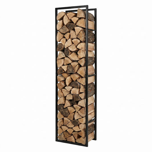 Levede Firewood Rack Steel Outdoor Storage Log Holder Fireplace 40 x 25 x 150cm