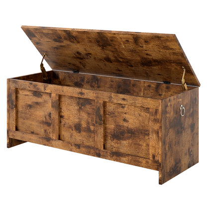 Rustic Storage Bench Wooden Cabinet 100x40x41cm