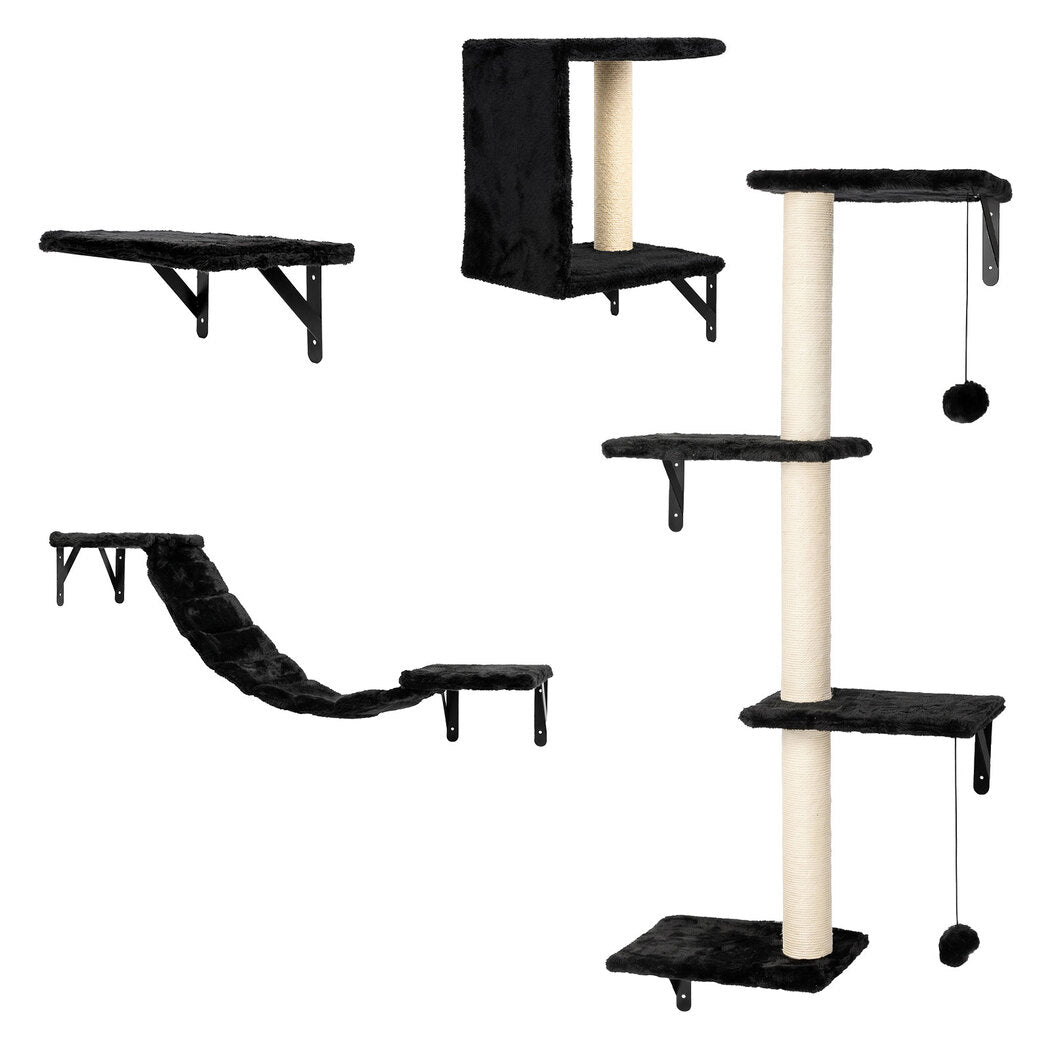Cat Wall Shelves Modular Black 33x30x36cm