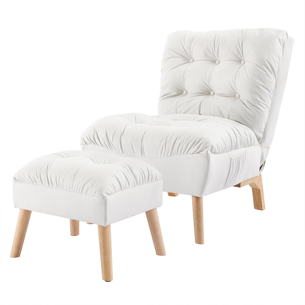 Premium Sofa Ottoman Set Accent Recliner  Scandi Inspired Design