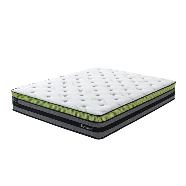  Contemporary Queen Cooling Mattress Pocket  Wood Finish Classic
