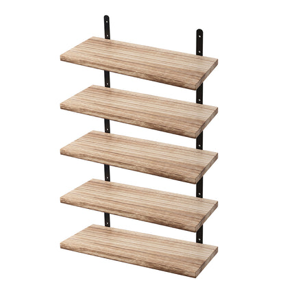 Floating Wall Shelves 5 Pack Rustic Wood Display | HomeAndLiving
