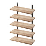 Floating Wall Shelves 5 Pack Rustic Wood Display | HomeAndLiving