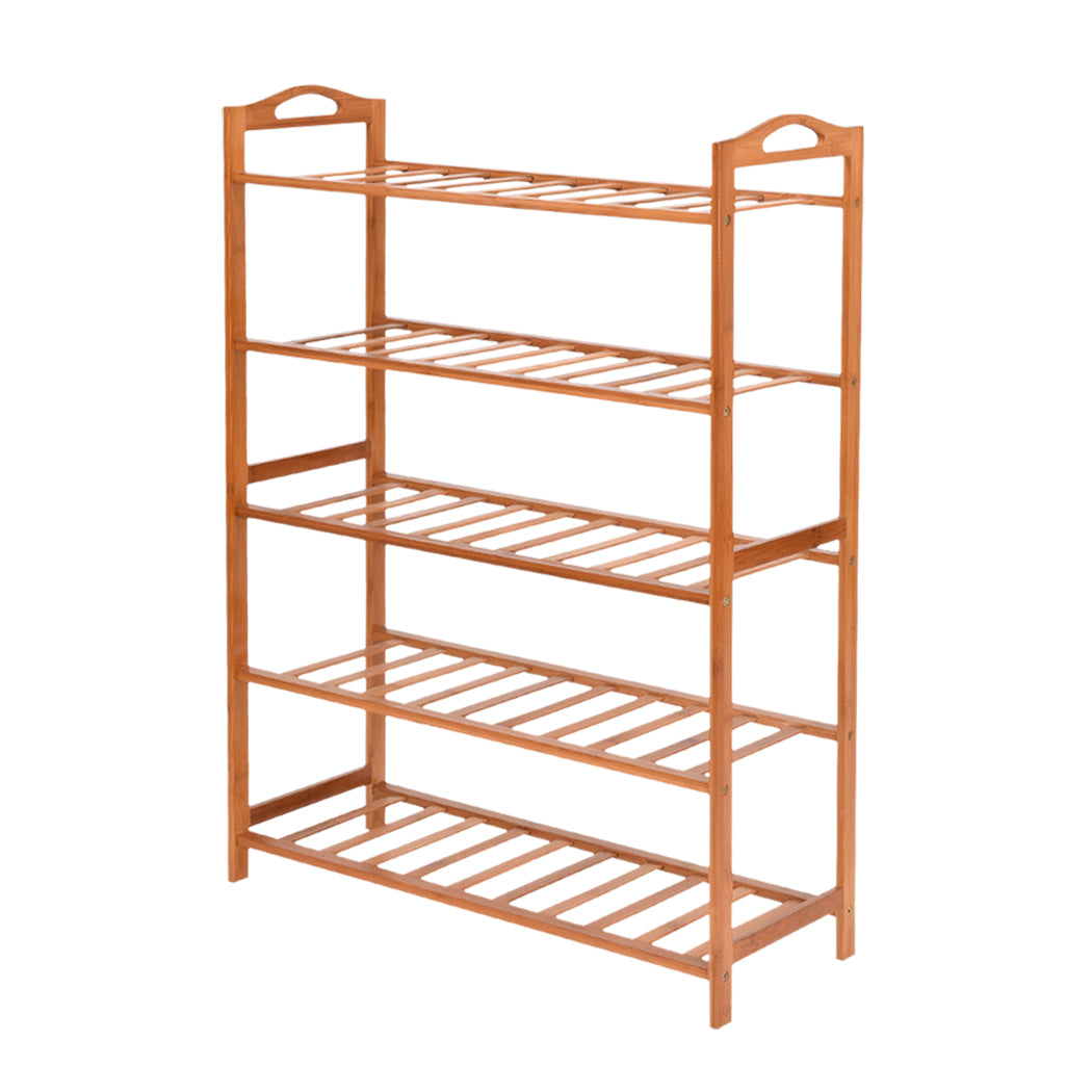 2x Bamboo Shoe Rack Shoes Organizer