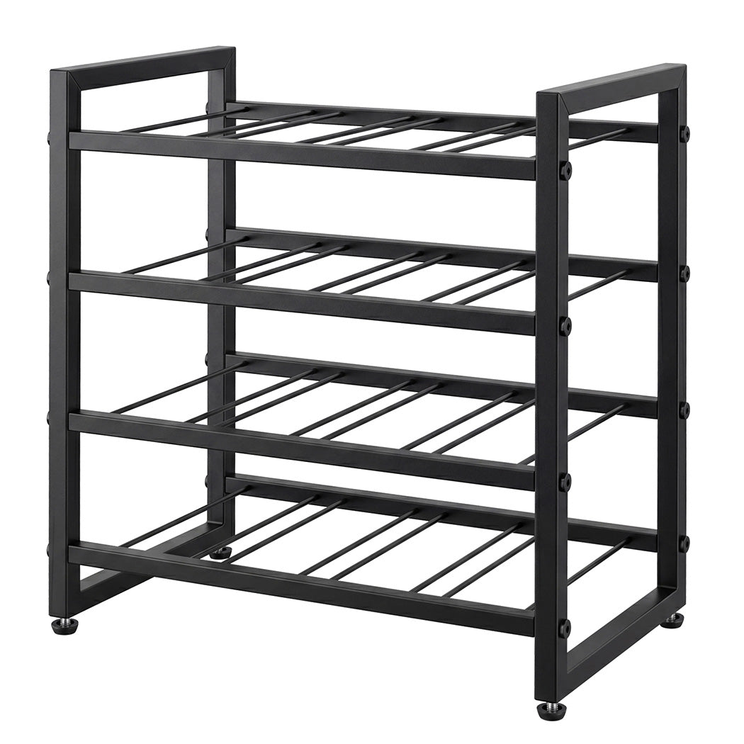 16 Bottle 4-Tier Metal Wine Rack Black | HomeAndLiving - 2