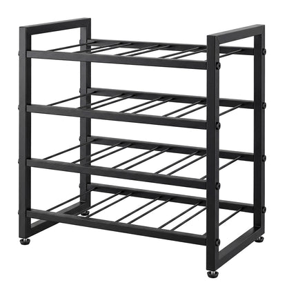 16 Bottle 4-Tier Metal Wine Rack Black | HomeAndLiving - 2