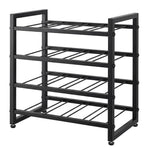 16 Bottle 4-Tier Metal Wine Rack Black | HomeAndLiving