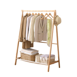 Clothes Rack Wooden Wardrobe Natural