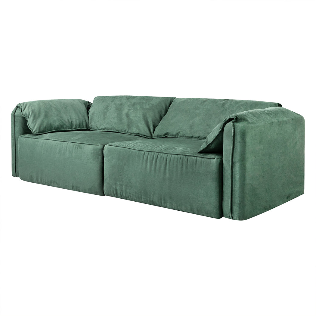 Compact Sofa Floor Couch 3-Seater Leathaire  Sleek Modern Look