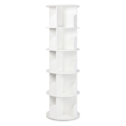 Rotating Bookshelf 5 Tier Storage 46x46x158cm